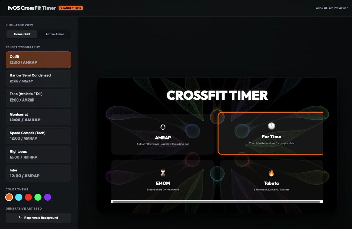 The font and UI playground web server the agent built locally on my machine